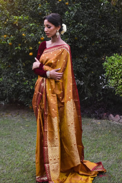 Riwayti Banarsi Silk: Mustard