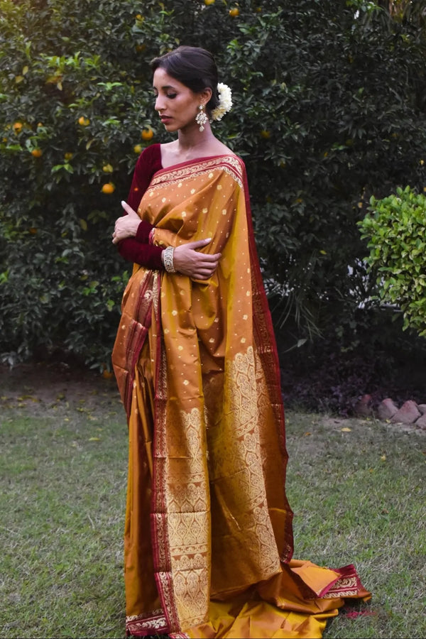 Riwayti Banarsi Silk: Mustard