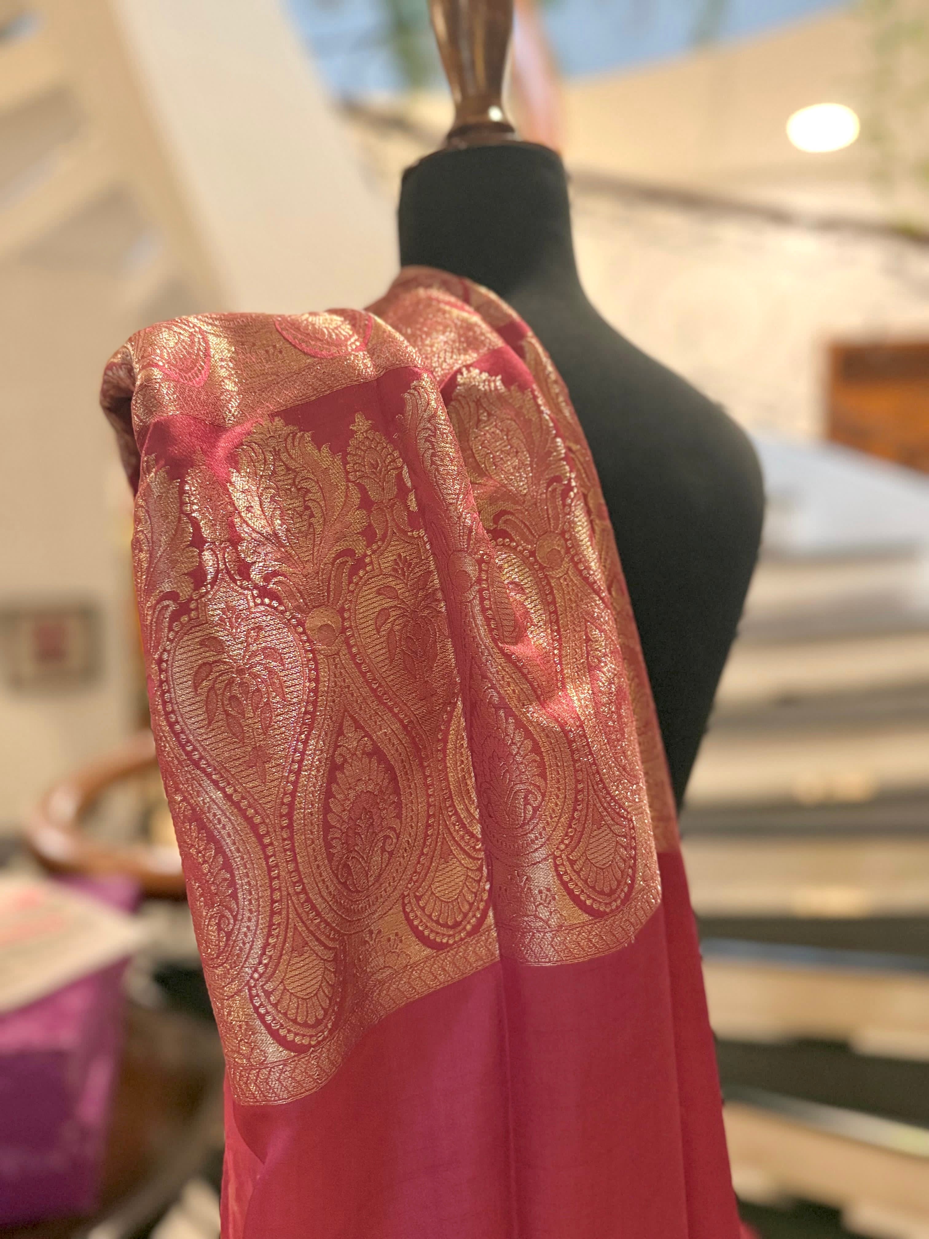 Hand-Woven Banarsi: Gulaab