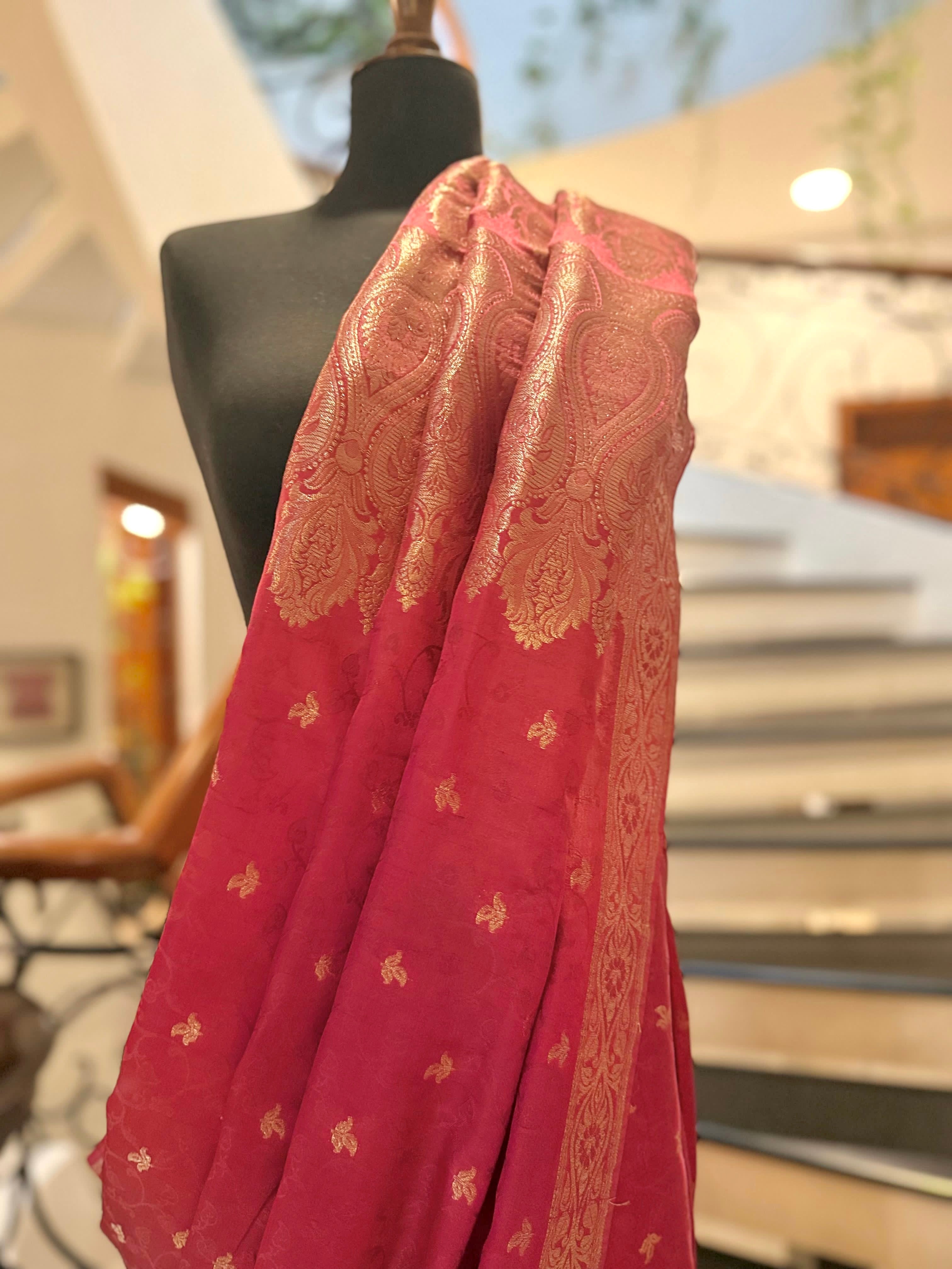 Hand-Woven Banarsi: Gulaab