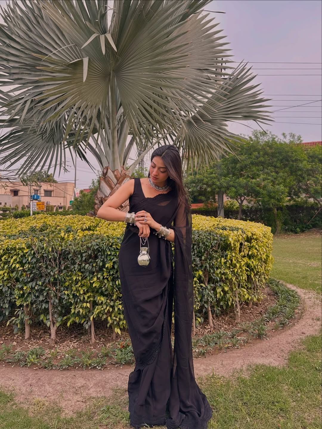 Embroidered Pure Chiffon: Elyra
