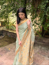 Chiffon Silk Banarsi - Mint