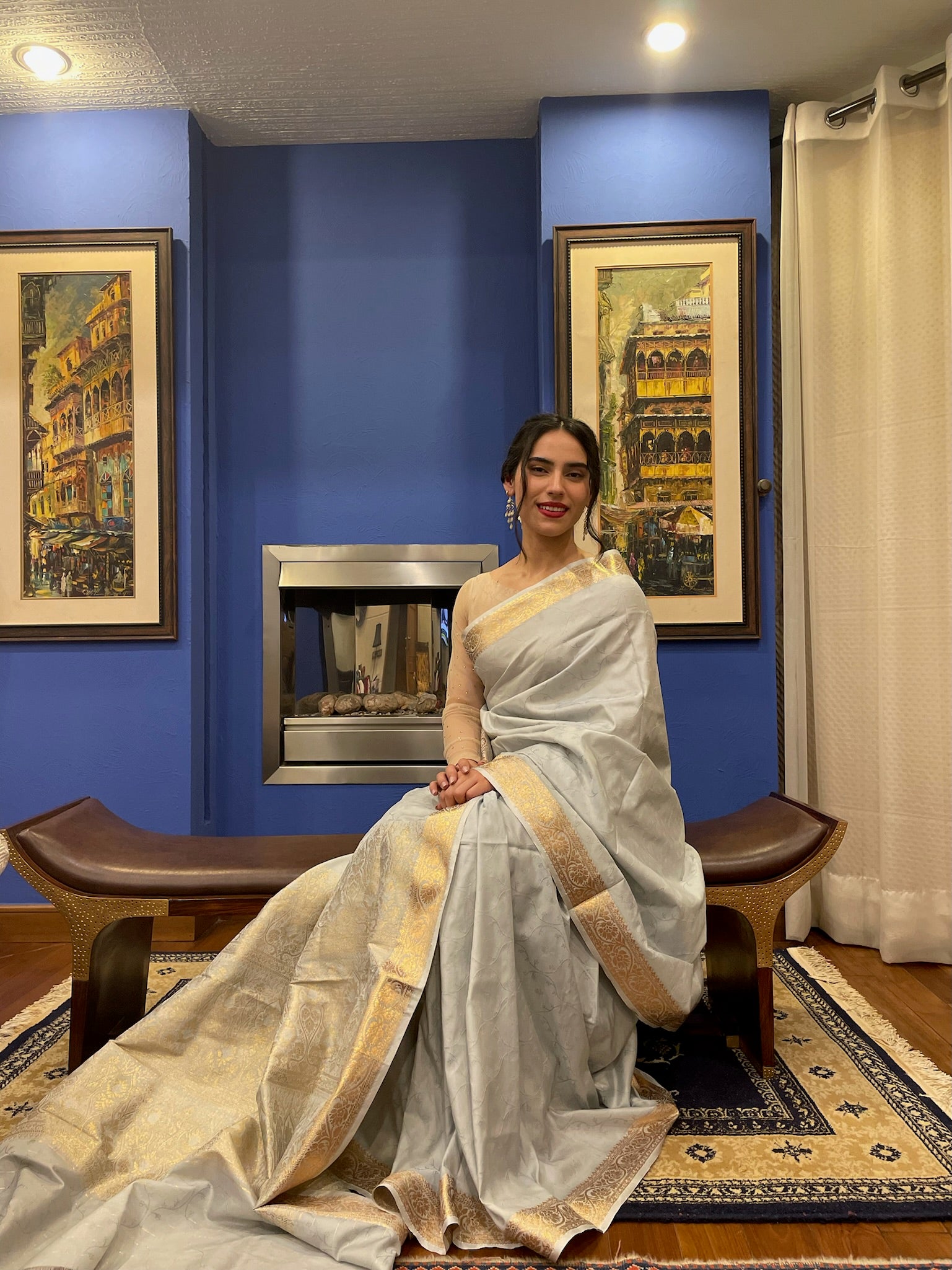 Noor e Jehan Banarsi Silk: Cloudy Grey