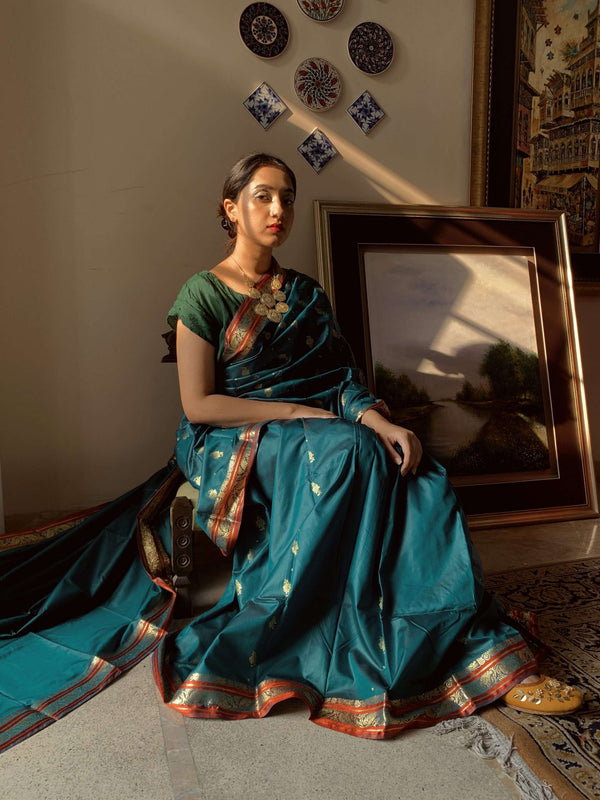 Riwayti Banarsi Silk: Emerald Green