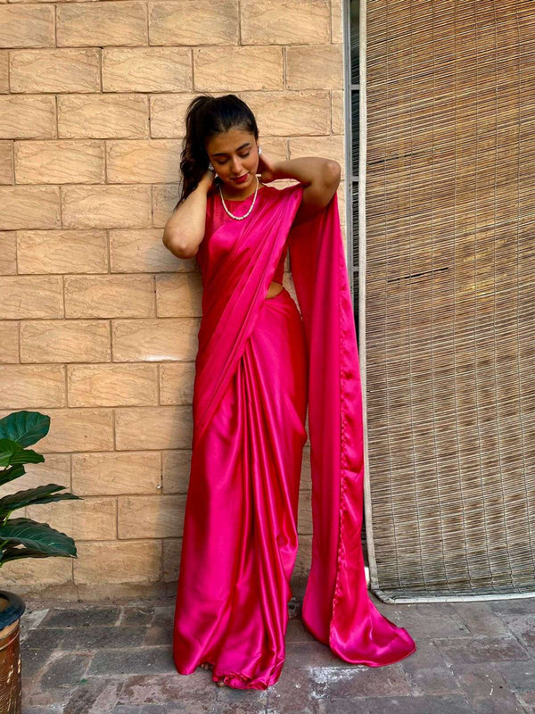Solid Charmeuse: Fuschia Pink
